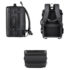 Expandable Waterproof Hard Shell Backpack with USB Charging Port and Large Capacity