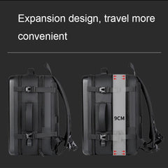 Expandable Waterproof Hard Shell Backpack with USB Charging Port and Large Capacity