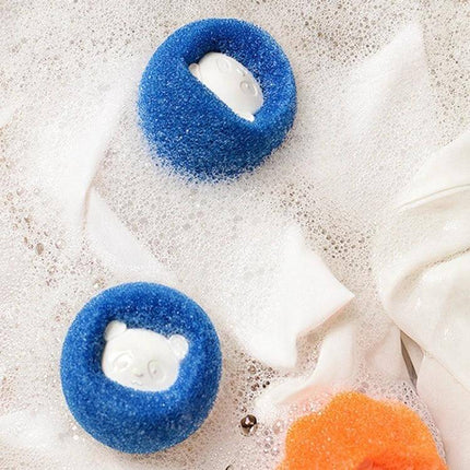 Washing Machine Laundry Ball Bear Blue For Hair And Lint Removal - blue bear-shaped lint removal ball with sponge core in soapy wash