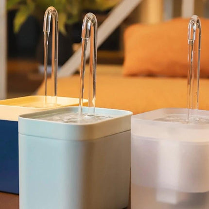 Pet Drinking Fountain for Everyday Cat Hydration at Home - modern automatic circulating water fountain in pastel colors for cats and small dogs