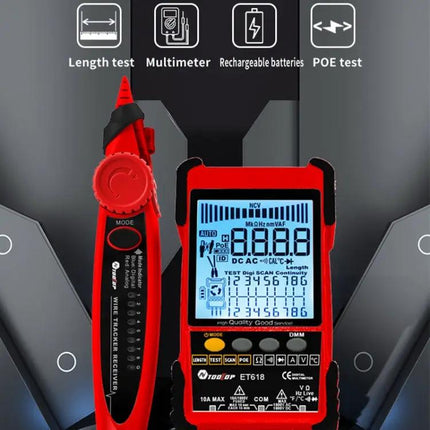 Rechargeable Network Cable Tester for Wire Tracking and POE Testing