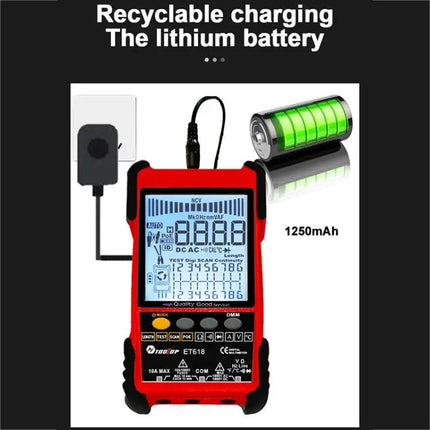 Rechargeable Network Cable Tester for Wire Tracking and POE Testing