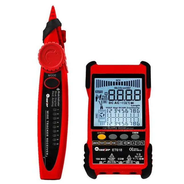 Rechargeable Network Cable Tester for Wire Tracking and POE Testing