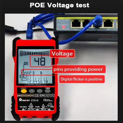 Rechargeable Network Cable Tester for Wire Tracking and POE Testing