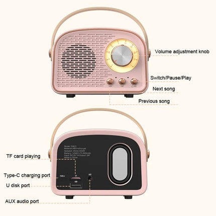 Vintage Bluetooth Speaker For Home Compact Design