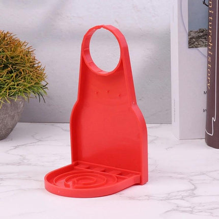 Practical Foldable Tray for Home Laundry Detergent Management — red foldable organizer holding detergent bottle to prevent spills