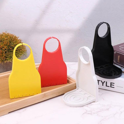Practical Foldable Tray for Home Laundry Detergent Management - colorful foldable detergent tray holding bottles for compact laundry organization
