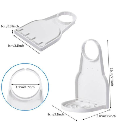 Practical Foldable Tray for Home Laundry Detergent Management - white foldable detergent tray holding bottles, compact storage, dimensions shown