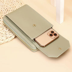 Elegant Women's PU Leather Long Phone Wallet with Adjustable Strap