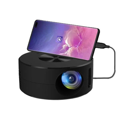 Compact Portable LED Mini Projector for Home Entertainment and Learning projecting smartphone video for family movie nights and classroom use