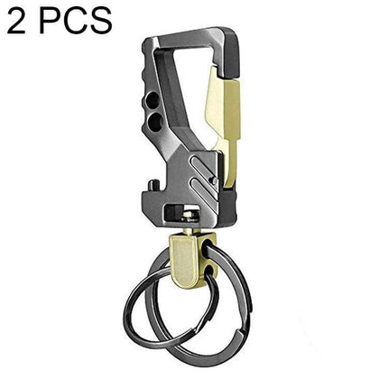 Keychain Carabiner With Bottle Opener Double Ring Design - zinc alloy compact key organizer with built-in bottle opener and double key rings