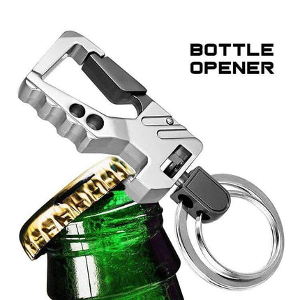 Keychain Carabiner With Bottle Opener Double Ring Design zinc alloy key organizer with bottle opener and split rings