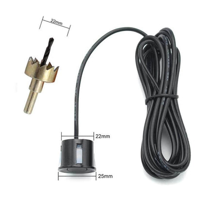 Rear Parking Assistance System with Buzzer and Visual Display — 4-sensor ultrasonic parking sensor with cable and drill bit for vehicle rear installation