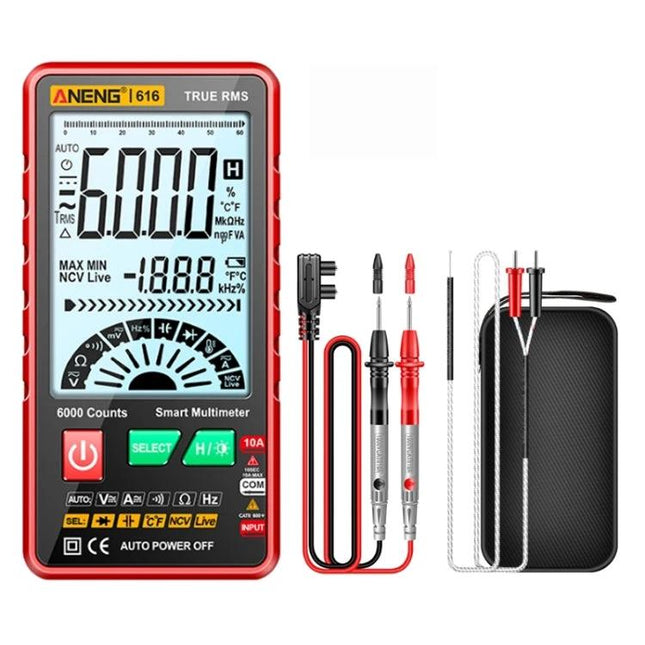 ANENG Automatic Digital Multimeter for Electrical Testing compact automatic voltage current resistance tester with probes and carrying case