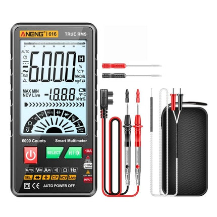 ANENG Automatic Digital Multimeter for Electrical Testing compact True RMS multimeter with probes, leads and carrying case for home and automotive use
