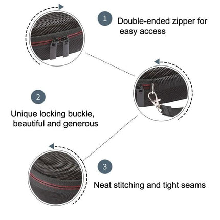 JBL Compact Speaker Carry Bag For Travel And Home Storage with double zippers, locking buckle and neat stitching