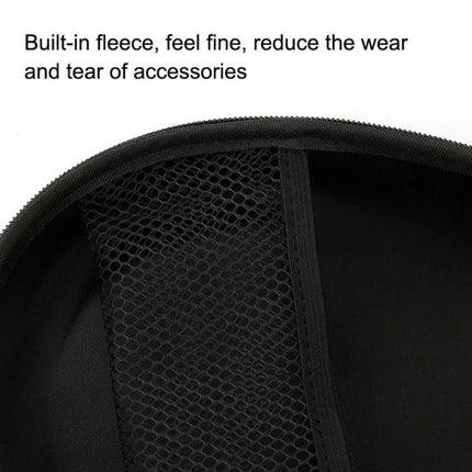 Compact Headphone Carrying Pouch With Organizer Pocket For Commuting showing built-in fleece mesh pocket and interior divider