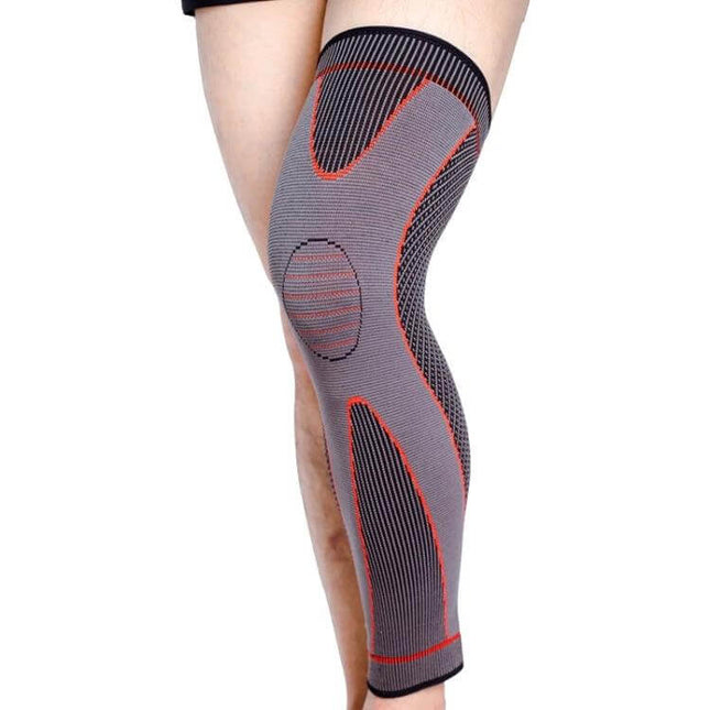 Nylon Knitted Riding Knee Pads Size S For Comfortable Daily Riding shown on a rider’s leg, breathable snug fit with reinforced knee support
