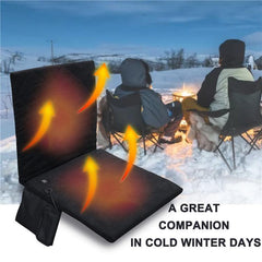 heated USB Camping Seat Cushion with Back Support for Winter Adventures