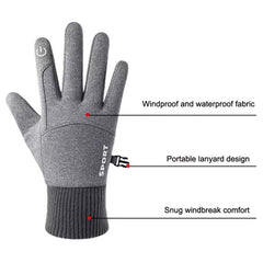 Insulated Touchscreen Winter Cycling Gloves - Waterproof, Windproof, and Velvet-Lined