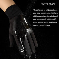 Insulated Touchscreen Winter Cycling Gloves - Waterproof, Windproof, and Velvet-Lined