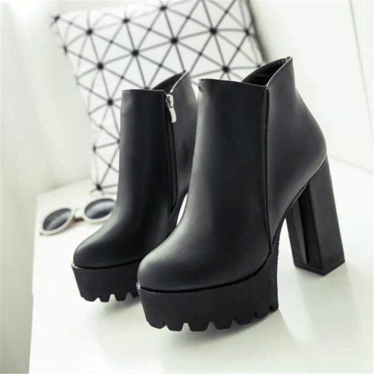 Ladies' Cozy High-Heeled Winter Boots with Thick Soles