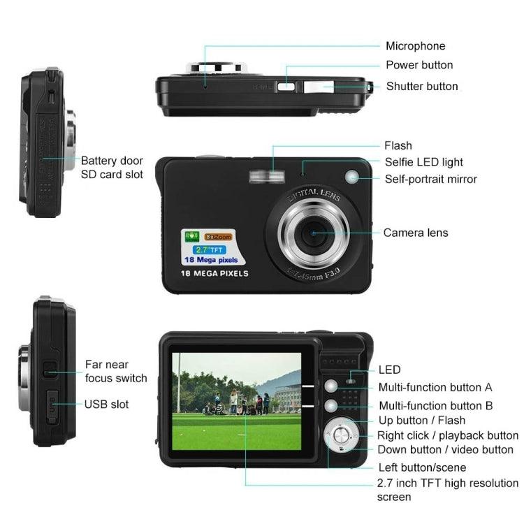 Entry-Level 18MP Digital Camera for Students - Daily Photo & Video Recording with Macro Feature