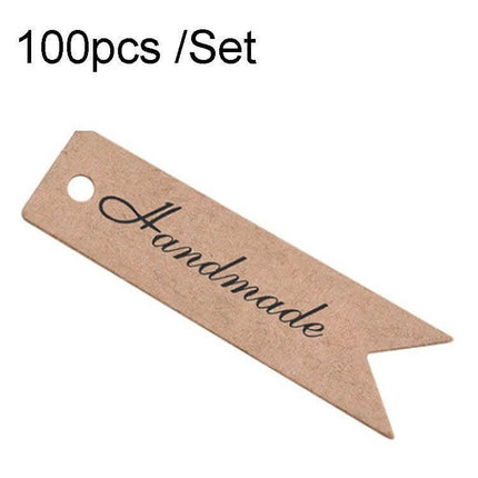 Thank You Swallow Tail Gift Tags, 100 Pcs, Cowhide rustic swallow-tail handmade gift tag with hole for ribbon, pack of 100