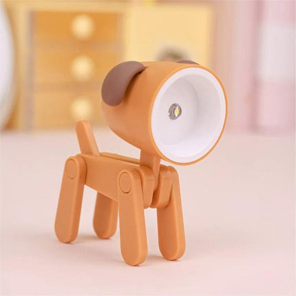 Fun cartoon desk lamp shaped like animals for home decoration - orange dog-shaped adjustable desk lamp with phone holder and soft LED light