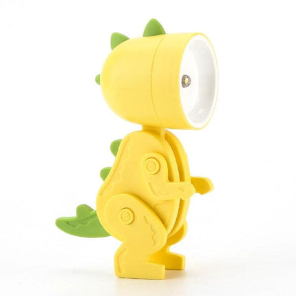 Fun cartoon desk lamp shaped like animals for home decoration - yellow dinosaur desk lamp with phone holder and adjustable light