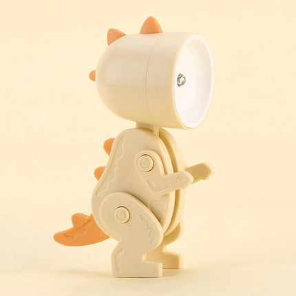 Fun cartoon desk lamp shaped like animals for home decoration - beige dinosaur phone-holding LED desk lamp for reading and video calls