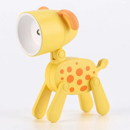 Fun cartoon desk lamp shaped like animals for home decoration - yellow giraffe-style adjustable phone-holding desk lamp