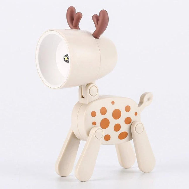 Spotted Deer Shaped Lamp for Home Desk Decoration and Use – compact desk lamp with phone holder, gentle reading light and deer design
