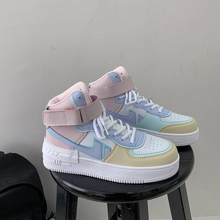 Candy Color Casual Sports Sneakers for Women - Macaron Style Board Shoes