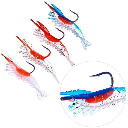 HENGJIA Lead Wrapped Shrimp Soft Lure For Sea Bass 6cm