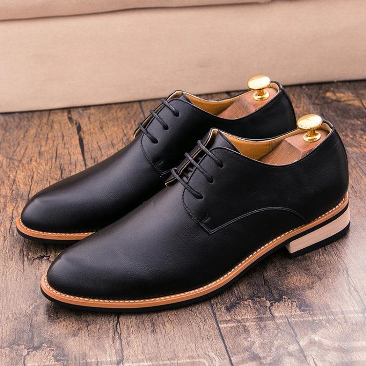 Men's British Style Pointed Leather Business Casual Shoes - JL-1022