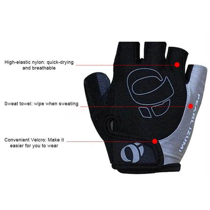 YIZIMI Anti Shock Half Finger Cycling Gloves Silicone Palm thickened leather palm with three anti-shock modules and silicone grip