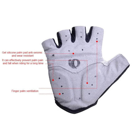 YIZIMI Anti Shock Half Finger Cycling Gloves Silicone Palm gel silicone palm pad with anti-shock modules and ventilation for road, trail, city rides
