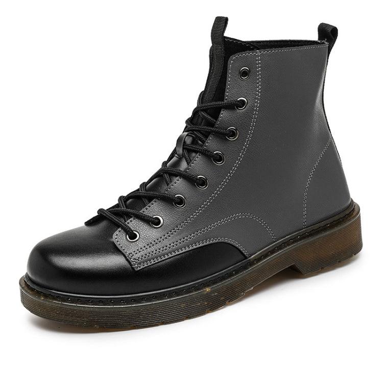 Men's Retro High-Top Lace-Up Biker Boots for Work and Casual Wear