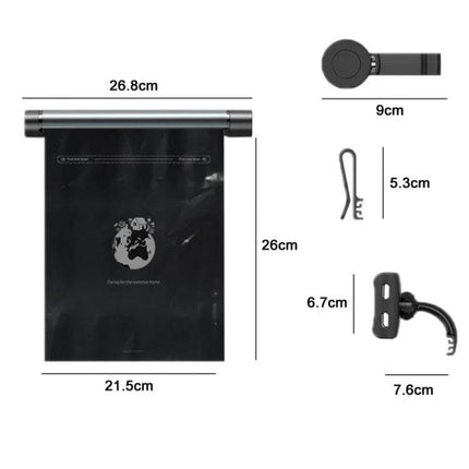 Car Mounted Trash Bag Holder And Organiser, Titanium Grey—compact aluminium alloy car-mounted trash bag holder with waterproof bags and mounting accessories