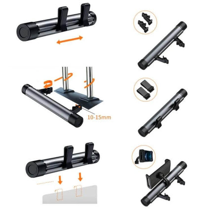 Car Mounted Trash Bag Holder And Organiser, Titanium Grey - aluminium alloy headrest mount with metal roller and waterproof bags