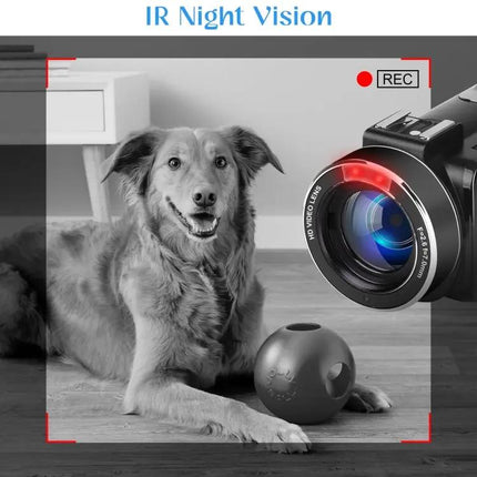 4K Digital Camcorder With Wide Angle Lens Kit And Fill Light