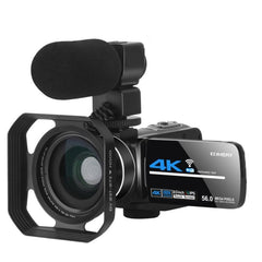 KOMERY AF2 5600PX 4K Ultra HD 18X Zoom Digital Video Recorder With Hood + Microphone + Wide-angle Lens