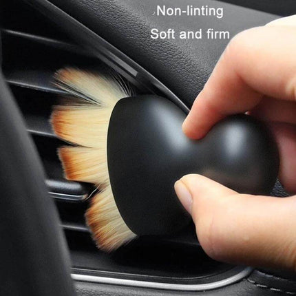 Car Air Conditioner Vent Cleaning Brush with Soft Synthetic Fibers cleaning car vent without scratching, non-shedding soft fibers for precise dust removal
