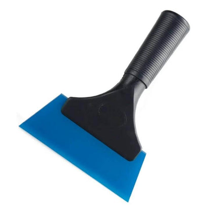 Plastic Squeegee Tool for Car Glass Cleaning and Film Application - reinforced plastic handle with blue rubber blade for tint application and window cleaning