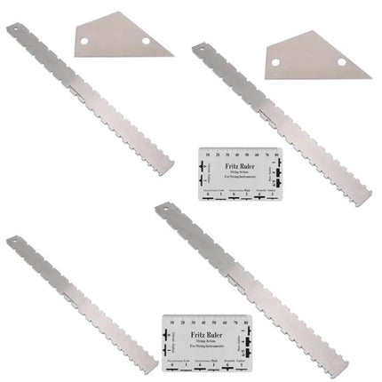 Tool for Maintaining Bass Guitar Neck Alignment at Home — stainless steel neck ruler kit for checking straightness and string height