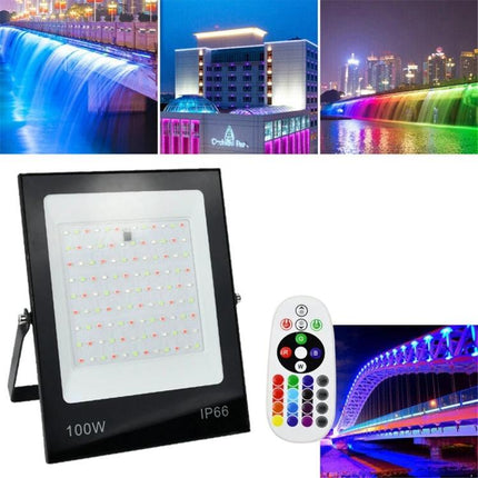 RGB LED Flood Light With Remote Control For Outdoor Use