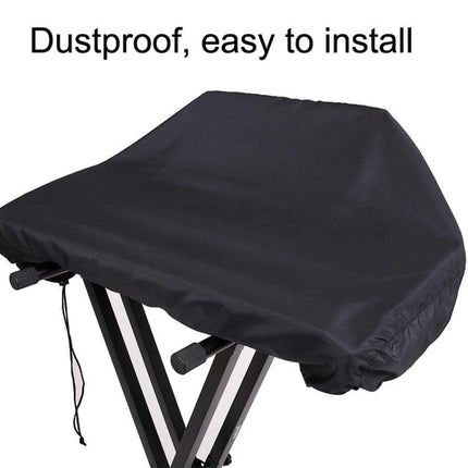 Practical Cover for Electronic Piano Protection at Home - black dustproof, waterproof keyboard cover draped over electronic piano on stand