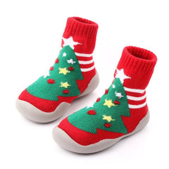 Kids' Non-Slip Cartoon Christmas Floor Socks with Anti-Skid Design