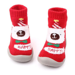 Kids' Non-Slip Cartoon Christmas Floor Socks with Anti-Skid Design